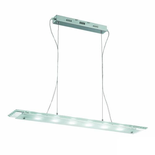 Lampada a sospensione, Lampadario, Luminare sospeso, Lampada a pendente, 80x12h15 cm, Cromo