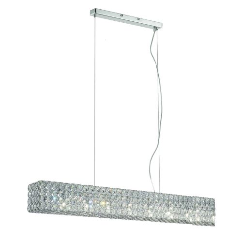 Lampada a sospensione, Lampadario, Luminare sospeso, Lampada a pendente, 99x12h19 cm, Cromo