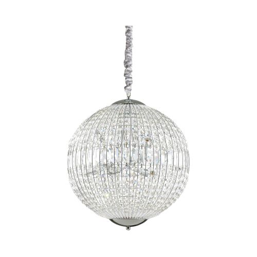 Lampada a sospensione LUXOR SP8, Lampadario, Luminare sospeso, Lampada a pendente, 50x50h75 cm, Cromo