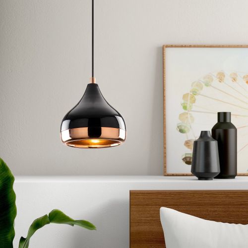 Lampada a Sospensione Nero Marrone Rame 892opv1753 Colore Struttura Marrone - Valbruna