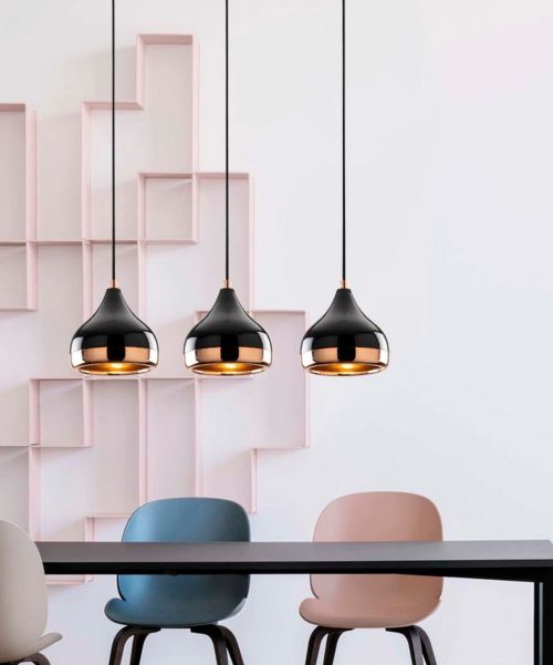 Lampada a Sospensione Nero Marrone Rame 892opv1758 Colore Struttura Marrone - Vernate