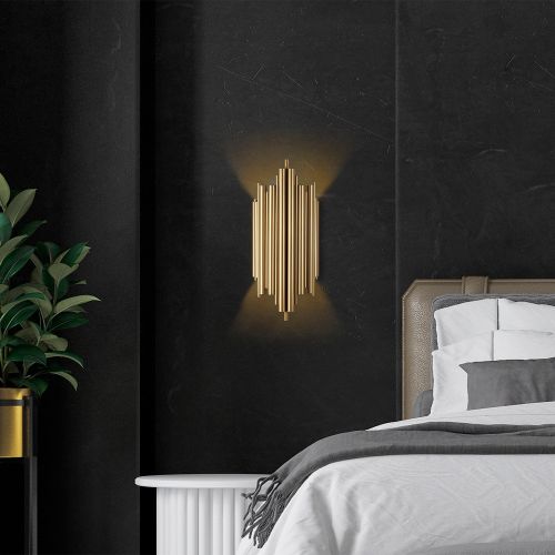 Lampada da Parete oro Attacco e 14 max 40 w Indoor, Materiale Aplique in Metallo - Ceranova