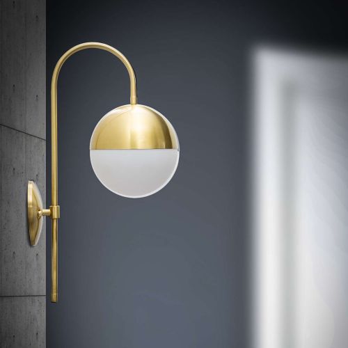 Lampada da Parete oro Bianco Necessaria 1 Lampadina Attacco e14, Indoor - Haines