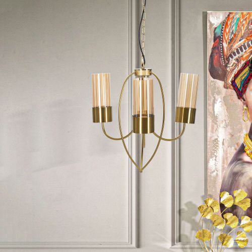 Lampada da Soffitto oro Necessarie 3 Lampadine Materiale Struttura in Vetro, - Darona