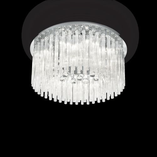 Lampada da soffitto, Plafone, Luminaria a soffitto, Luce per soffitto, 65x65h29 cm, Cromo