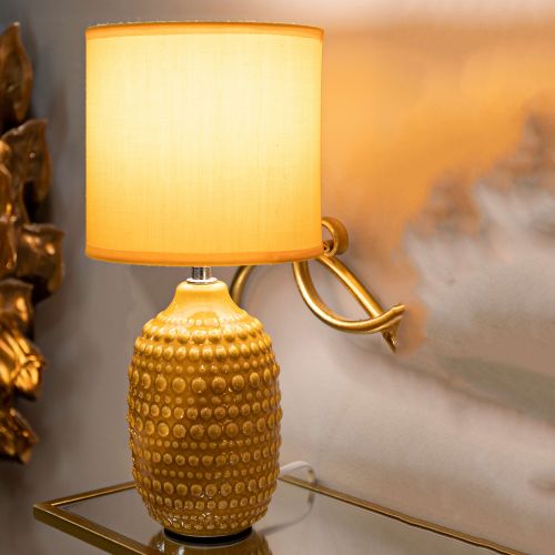 Lampada da Tavolo Arancione Necessaria 1 Lampadina Attacco e14, Paralume - Bethel