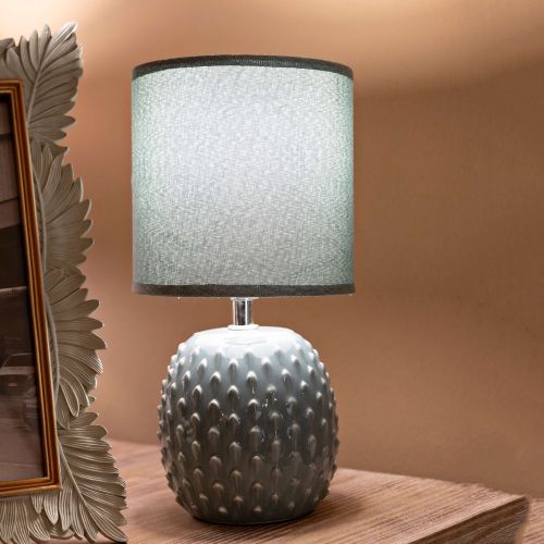 Lampada da Tavolo Azzurro Turchese Necessaria 1 Lampadina Attacco e14, Paralume - Ketchi