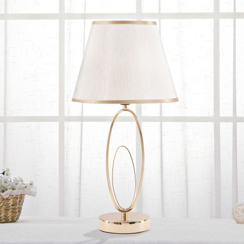 Lampada da Tavolo Bianco Crema oro Necessaria 1 Lampadina Attacco e27, Paralume - Kars