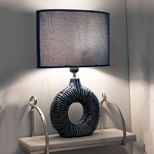 Lampada da Tavolo blu Necessaria 1 Lampadina Attacco e14, Paralume - Mirny