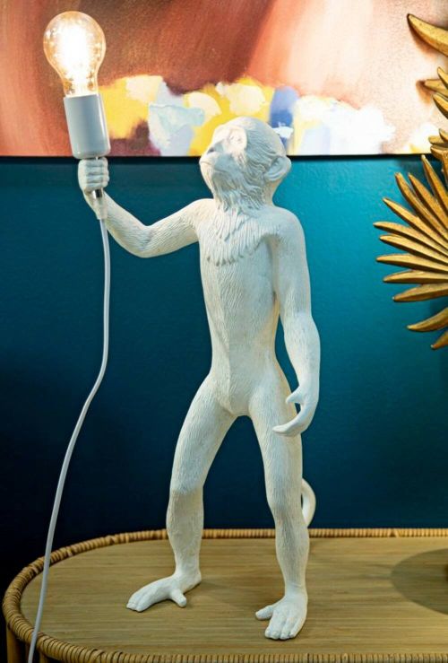 Lampada da tavolo Bojano, Luce da scrivania, Luminaria da ufficio, Lampada da lavoro, 26x34 h55 cm, Bianco