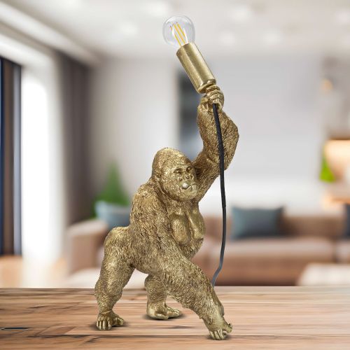 Lampada da Tavolo oro Necessaria 1 Lampadina Attacco e14, Interruttore Manuale - Bakadaha