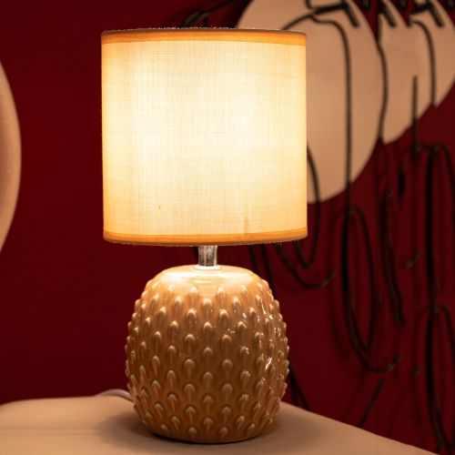 Lampada da Tavolo Rosa Necessaria 1 Lampadina Attacco e14, Paralume - Ketchi