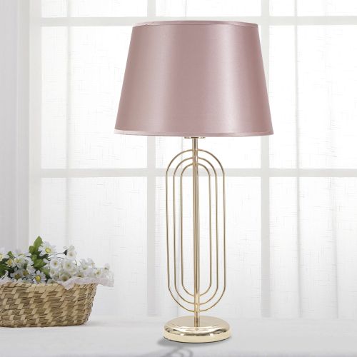 Lampada da Tavolo Rosa oro Necessaria 1 Lampadina Paralume, Attacco e27 - Khajur