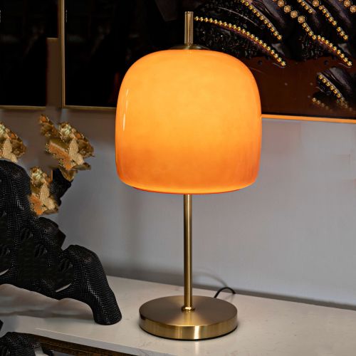 Lampada da Tavolo Rosso oro Necessaria 1 Lampadina Attacco e27, Paralume - Ptuj