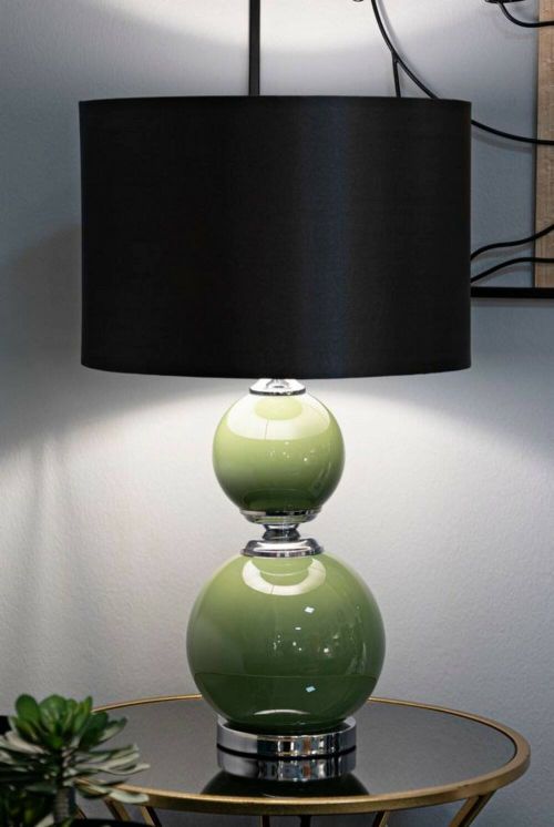 Lampada da tavolo Starareka, Luce da scrivania , Luminaria da ufficio, Lampada da lavoro, 38x38 h65 cm, Verde e Grigio
