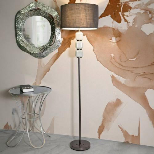 Lampada da terra Andevenno, 43x43 h163 cm, Bianco e Grigio