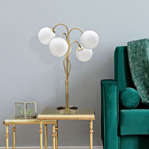 Lampada da Terra Bianco oro Necessarie 4 Lampadine Attacco e14, Interruttore Manuale - Antigu