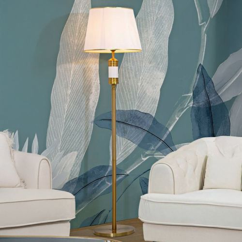 Lampada da terra Grisaille, 41x41 h160 cm, Bianco e Oro