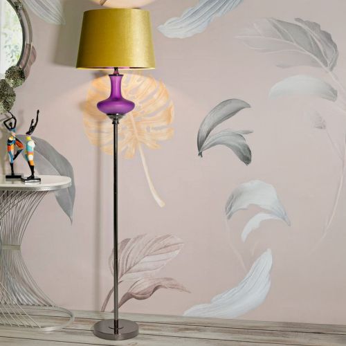 Lampada da terra Pepoli, 40x40 h167 cm, Viola e Giallo