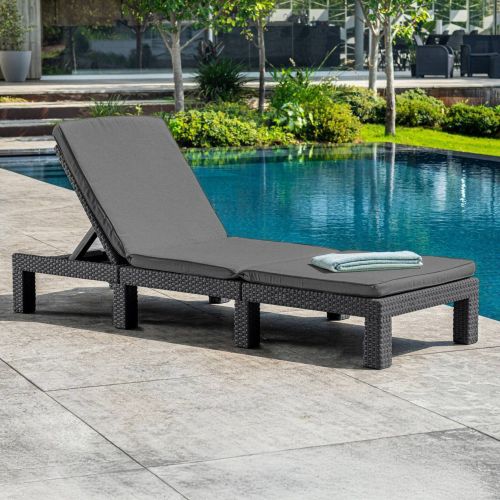 Lettino da giardino schienale regolabile 195x65cm antracite - Okotoks