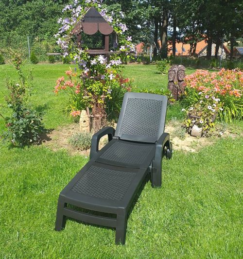 Lettino prendisole Abbie, 190x46h70 cm, Antracite