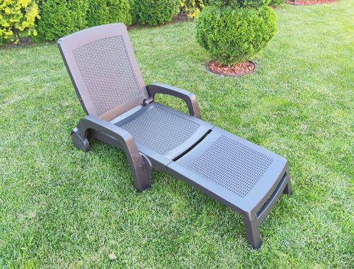 Lettino prendisole Abbie, 190x46h70 cm, Marrone