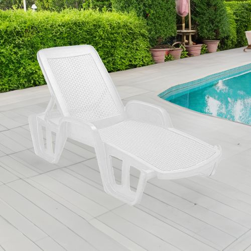 Lettino prendisole Alagaesia, 192x71h100 cm, Bianco