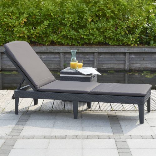 Lettino prendisole schienale regolabile 187x58cm antracite e grigio - Glace