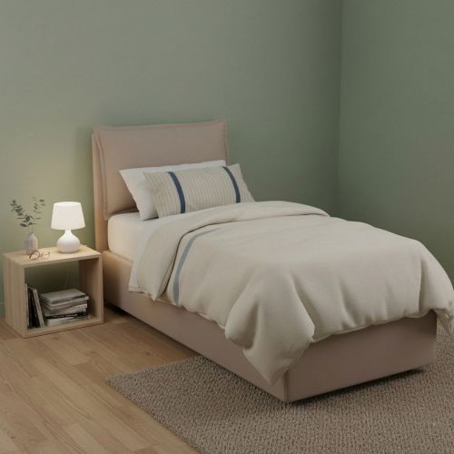 Letto 1 piazza con contenitore tortora 95x205cm chic - Aren