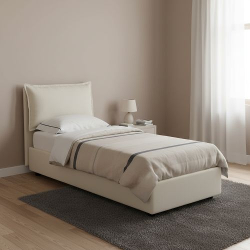Letto 1 piazza contenitore beige 95x205cm comfort - Aphrodite