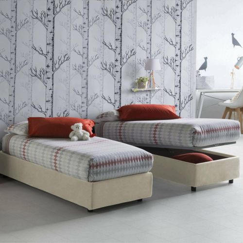 Letto 1 piazza contenitore beige 95x205cm comodo - Agenta