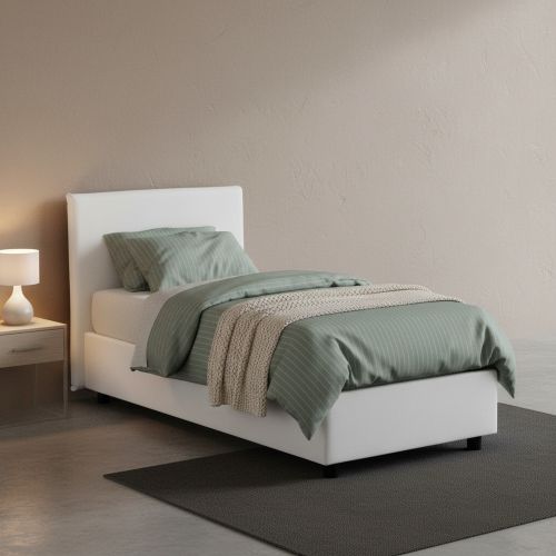 Letto 1 piazza contenitore bianco 95x205cm comfort - Astor