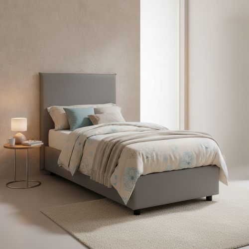 Letto 1 piazza contenitore grigio 95x205cm moderno - Acuila