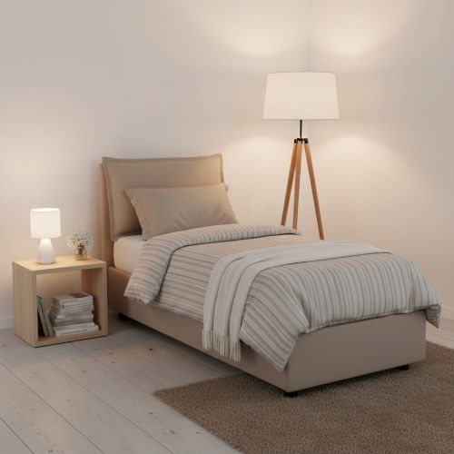 Letto 1 piazza contenitore tortora 95x205cm comfort - Armaduk