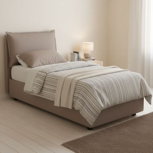 Letto 1 piazza contenitore tortora 95x205cm design - Aphrodite