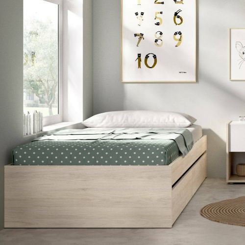 Letto 1 piazza rovere 194x95cm adatto per materasso 90x190 cm - Neki