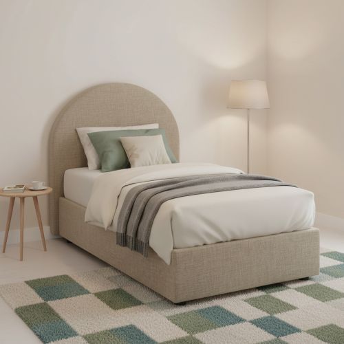 Letto 1 posto con contenitore tortora 95x205 - Egle