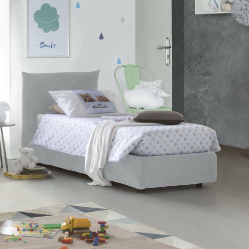 Letto 1 posto contenitore bianco 110x215cm adatto per materasso 190x80 cm - Ippolito
