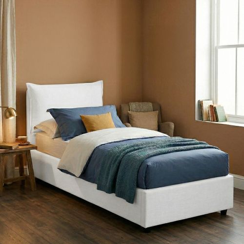 Letto 1 posto contenitore bianco 95x205cm sfoderabile - Janet