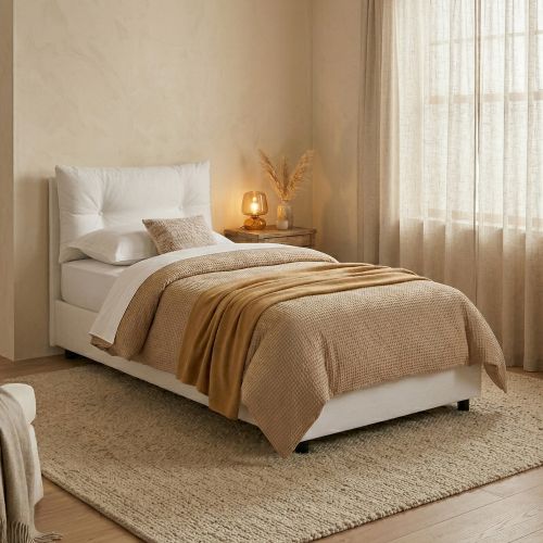 Letto 1 posto contenitore bianco 95x205cm stabile - Amaro