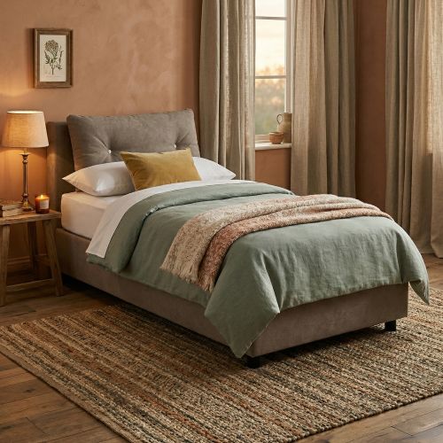 Letto 1 posto contenitore tortora 95x205cm comodo - Sabazia
