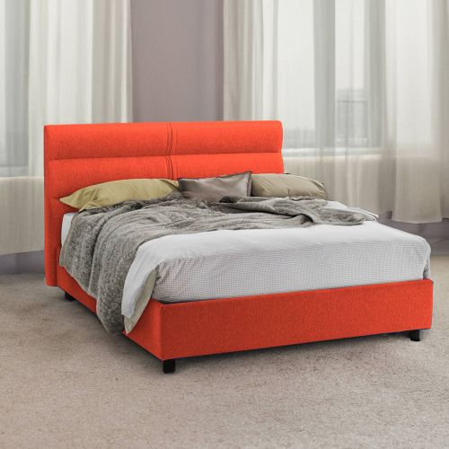 Letto 2 piazze con contenitore arancione 177x228cm - Bedero