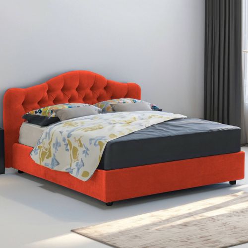 Letto 2 piazze con contenitore arancione 190x220cm - Alfer