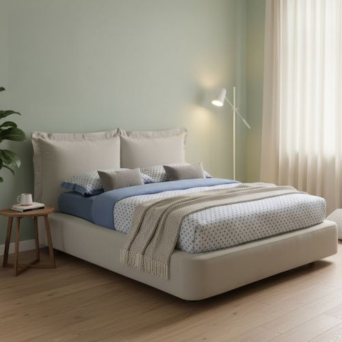 Letto 2 piazze con contenitore beige 180x220cm - Adi