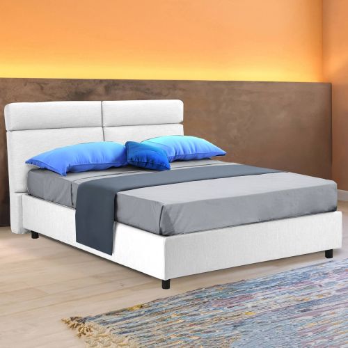 Letto 2 piazze con contenitore bianco 177x226cm - Annus