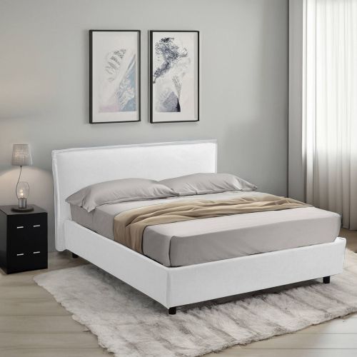 Letto 2 piazze con contenitore bianco 180x210cm - Brolo