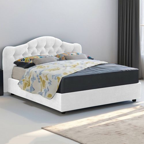 Letto 2 piazze con contenitore bianco 190x220cm - Alfer