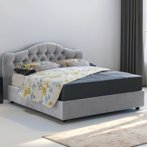 Letto 2 piazze con contenitore grigio 190x220cm - Alfer