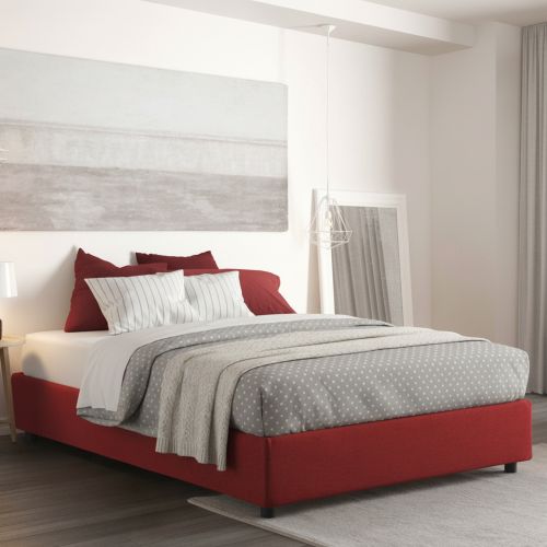 Letto 2 piazze con contenitore rosso 175x215cm - Alessander
