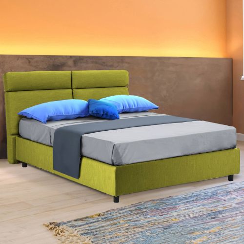 Letto 2 piazze con contenitore verde 177x226cm - Annus